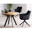 Стол обеденный SIGNAL DOMINGO дуб натуральный/черный 100-250/100